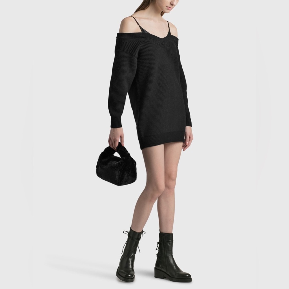 Alexander Wang Black Mini Dress with Spaghetti Straps
